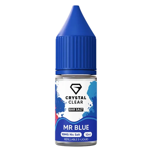 Crystal Clear Nic Salt Vape Juice 10ml Mr Blue – smooth, high-quality nicotine salt e-liquid for a clean and satisfying vape