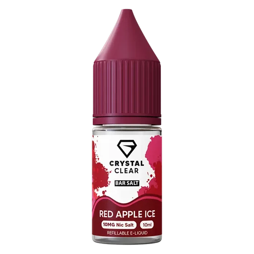 Crystal Clear Nic Salt Vape Juice 10ml Red Apple Ice – smooth, high-quality nicotine salt e-liquid for a clean and satisfying vape