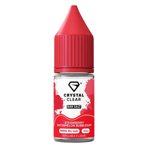 Crystal Clear Nic Salt Vape Juice 10ml Strawberry Watermelon Bubblegum – smooth, high-quality nicotine salt e-liquid for a clean and satisfying vape