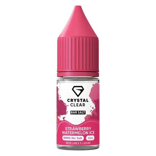 Crystal Clear Nic Salt Vape Juice 10ml Strawberry Watermelon Ice – smooth, high-quality nicotine salt e-liquid for a clean and satisfying vape