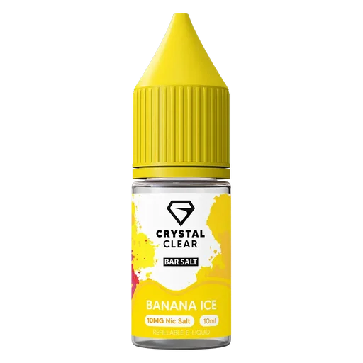 Crystal Clear Nic Salt Vape Juice 10ml Banana Ice – smooth, high-quality nicotine salt e-liquid for a clean and satisfying vape