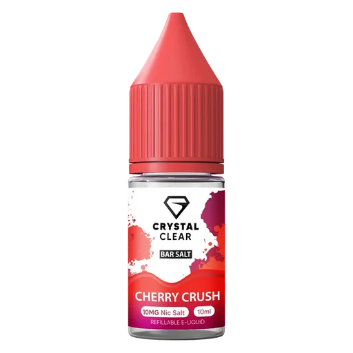 Crystal Clear Nic Salt Vape Juice 10ml Cherry Crush – smooth, high-quality nicotine salt e-liquid for a clean and satisfying vape