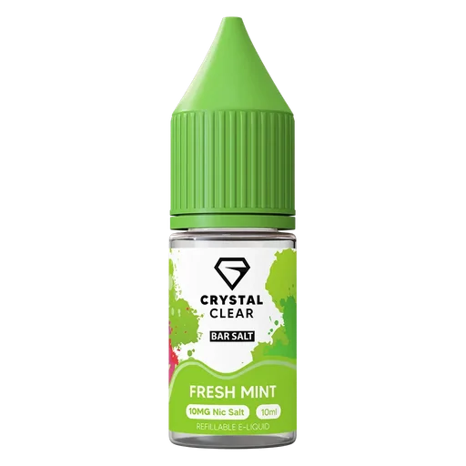 Crystal Clear Nic Salt Vape Juice 10ml Fresh Mint  – smooth, high-quality nicotine salt e-liquid for a clean and satisfying vape