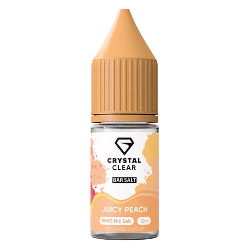 Crystal Clear Nic Salt Vape Juice 10ml Juicy Peach – smooth, high-quality nicotine salt e-liquid for a clean and satisfying vape