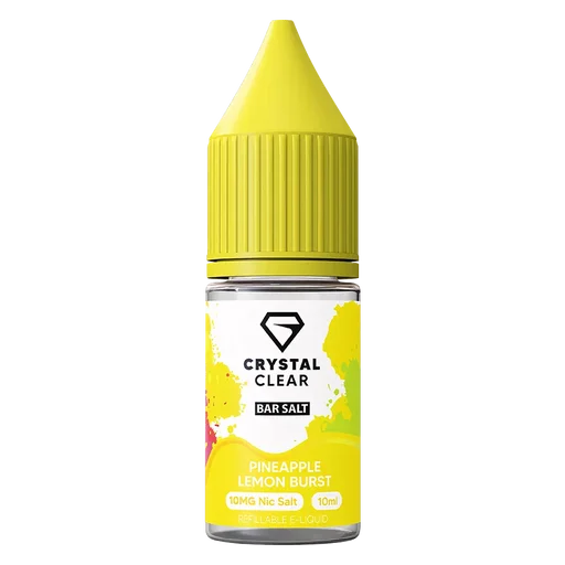 Crystal Clear Nic Salt Vape Juice 10ml Pineapple Lemon Burst – smooth, high-quality nicotine salt e-liquid for a clean and satisfying vape