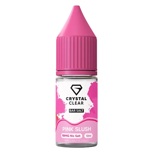 Crystal Clear Nic Salt Vape Juice 10ml Pink Slush – smooth, high-quality nicotine salt e-liquid for a clean and satisfying vape