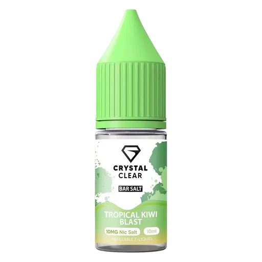 Crystal Clear Nic Salt Vape Juice 10ml Tropical Kiwi Blast – smooth, high-quality nicotine salt e-liquid for a clean and satisfying vape