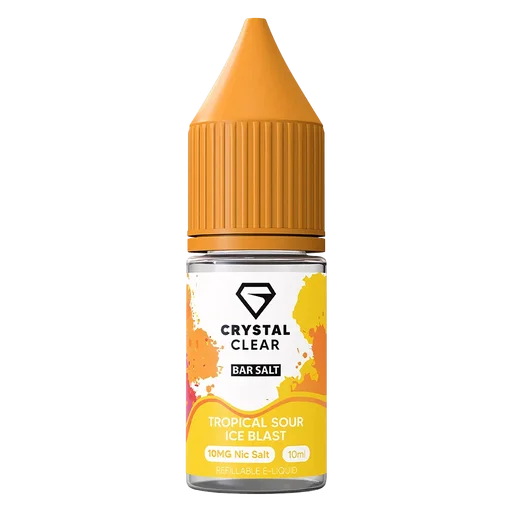 Crystal Clear Nic Salt Vape Juice 10ml Tropical Sour Ice Blast  – smooth, high-quality nicotine salt e-liquid for a clean and satisfying vape