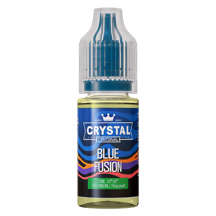 SKE Crystal Nic Salt 10ml E-Liquid in Blue Fusion flavor, available in 10mg or 20mg strength with a 50/50 VG/PG ratio.