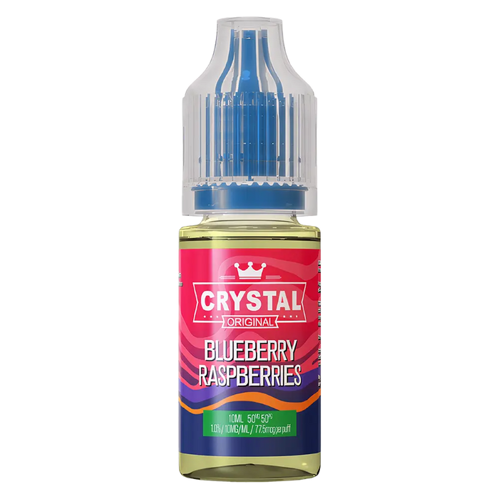 SKE Crystal Nic Salt 10ml E-Liquid in Blueberry Raspberries flavor, available in 10mg or 20mg strength with a 50/50 VG/PG ratio.