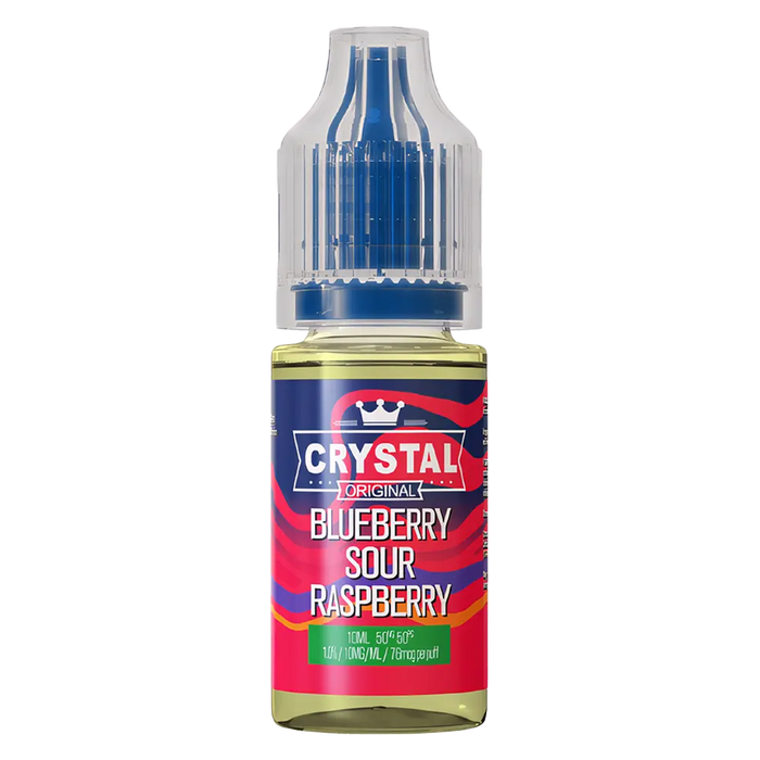 SKE Crystal Nic Salt 10ml E-Liquid in Blueberry Sour Raspberries flavor, available in 10mg or 20mg strength with a 50/50 VG/PG ratio.