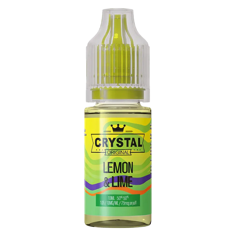 SKE Crystal Nic Salt 10ml E-Liquid in lemon lime flavor, available in 10mg or 20mg strength with a 50/50 VG/PG ratio.