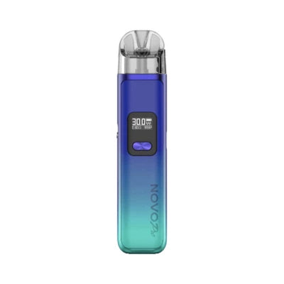 SMOK Novo Pro Pod Kit in Cyan Blue – sleek and modern pod vape with a smart display screen, dual activation modes, and adjustable wattage for a customized vaping experience.