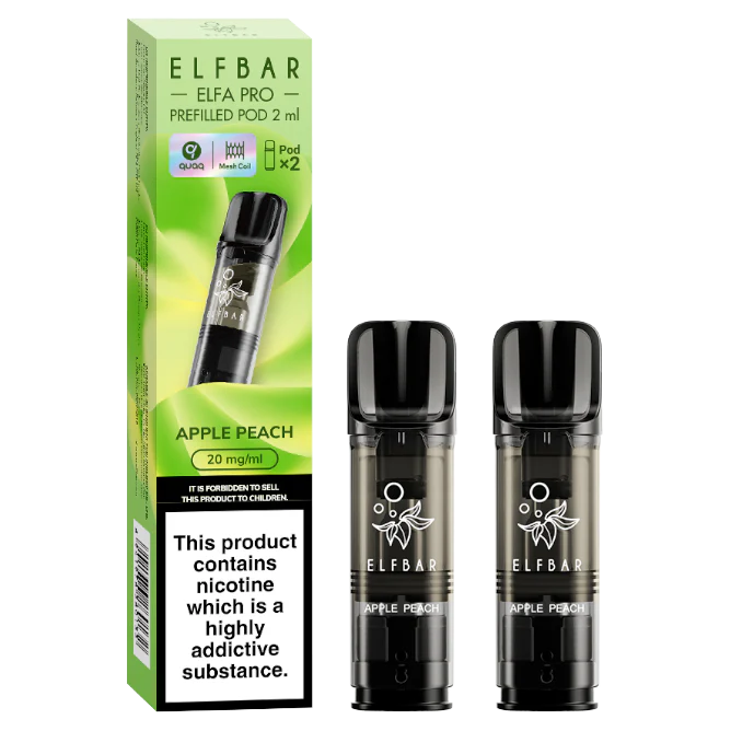Elf Bar Elfa PRO Prefilled Pods Apple Peach – smooth, flavourful vape refills designed for the Elfa PRO device