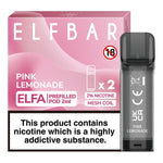 Load image into Gallery viewer, Elf Bar Elfa prefilled pod in Pink Lemonade flavor, offering a sweet and tangy mix of fruity pink lemonade, designed for use with the Elf Bar Elfa device for a smooth and refreshing vaping experience
