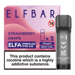Load image into Gallery viewer, Elf Bar Elfa prefilled pod in Strawberry Grape flavor, blending sweet strawberries with juicy grapes for a smooth and fruity vape, designed for use with the Elf Bar Elfa device for a refreshing vaping experience.
