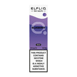 Load image into Gallery viewer, A bottle of Elf Bar ElfLiq Blueberry Nic Salt Vape Juice, 10ml size, with a label indicating the flavor and nicotine content.
