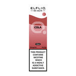 Load image into Gallery viewer, A bottle of Elf Bar ElfLiq Cola Nic Salt Vape Juice, 10ml with a concentration of 20mg nicotine, in a red and white packaging.
