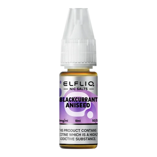 Elf Bar Elfliq Nic Salt Vape Juice 10ml Blackcurrant Aniseed – smooth, flavorful e-liquid crafted for perfect nicotine satisfaction