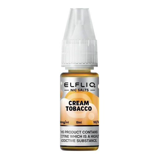 Elf Bar Elfliq Nic Salt Vape Juice 10ml Cream Tobacco – smooth, flavorful e-liquid crafted for perfect nicotine satisfaction
