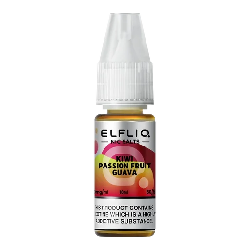 Elf Bar Elfliq Nic Salt Vape Juice 10ml Kiwi Passion Fruit Guava – smooth, flavorful e-liquid crafted for perfect nicotine satisfaction