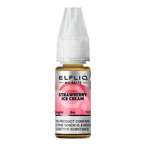 Elf Bar Elfliq Nic Salt Vape Juice 10ml Strawberry Ice Cream – smooth, flavorful e-liquid crafted for perfect nicotine satisfaction
