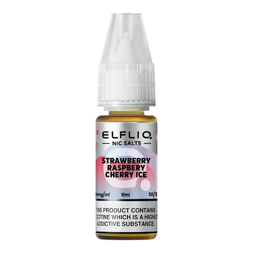 Elf Bar Elfliq Nic Salt Vape Juice 10ml Strawberry Raspberry Cherry Ice – smooth, flavorful e-liquid crafted for perfect nicotine satisfaction