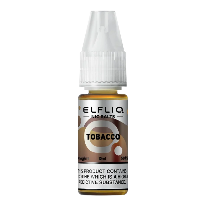 ElfLiq Tobacco 10ml nic salt vape juice bottle with smooth tobacco flavour