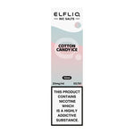 Load image into Gallery viewer, A bottle of Elf Bar ElfLiq Cotton Candy Ice Nic Salt Vape Juice, 10ml, with a label showing the flavor and nicotine strength.
