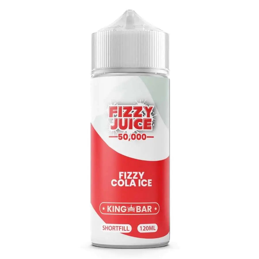 100ml shortfill bottle of Fizzy Juice 50000 E-Liquid in Fizzy Cola Ice flavor, nicotine-free with space for nic shots, ideal for sub-ohm devices and cloud chasing.