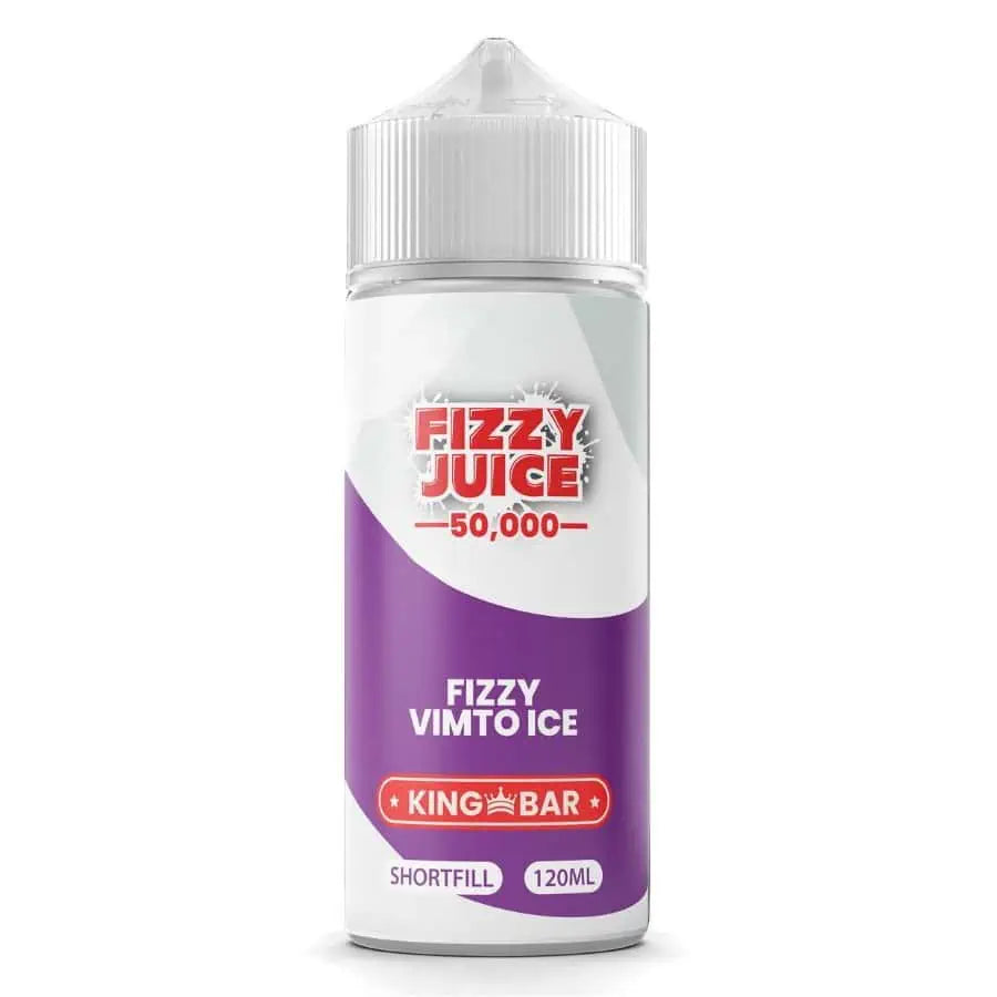 100ml shortfill bottle of Fizzy Juice 50000 E-Liquid in Fizzy Vimto Ice flavor, nicotine-free with space for nic shots, ideal for sub-ohm devices and cloud chasing.