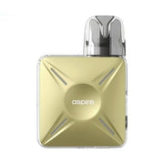 Aspire Cyber X Vape Pod Kit in Flax Yellow – futuristic and compact pod system with a side-fire button, adjustable airflow, and mesh coil technology for smooth, flavorful vaping.