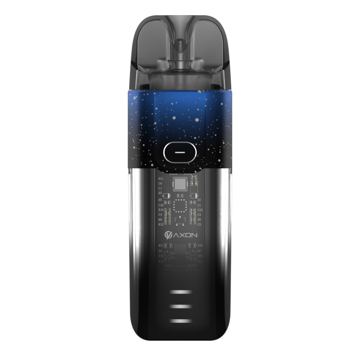 Vaporesso LUXE XR Pod Kit in Galaxy Blue – futuristic and powerful pod system with a transparent chassis design, adjustable airflow, and COREX heating tech for rich flavor and vapor production.
