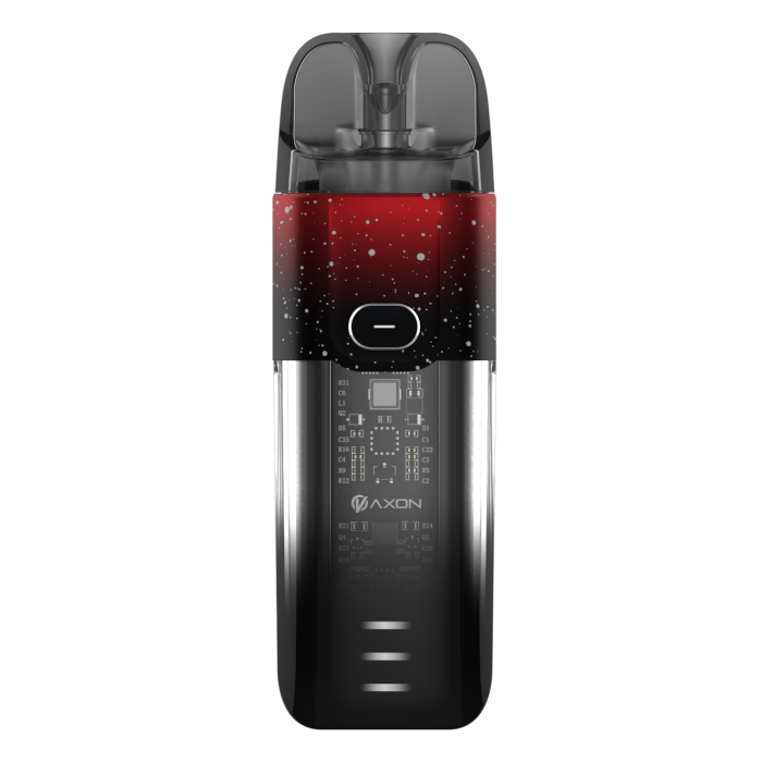 Vaporesso LUXE XR Pod Kit in Galaxy Red – futuristic and powerful pod system with a transparent chassis design, adjustable airflow, and COREX heating tech for rich flavor and vapor production.