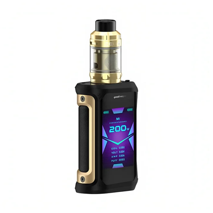 GeekVape Aegis X Zeus Kit Gold Black – rugged high-power vape kit with advanced chipset and Zeus tank for superior flavour