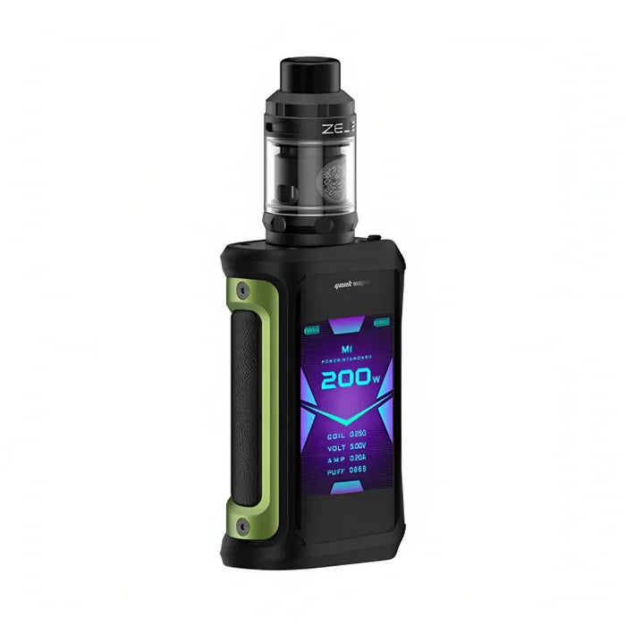 GeekVape Aegis X Zeus Kit Green Black – rugged high-power vape kit with advanced chipset and Zeus tank for superior flavour
