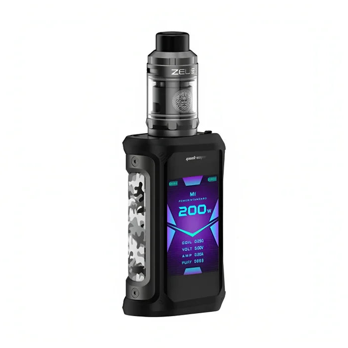 GeekVape Aegis X Zeus Kit Gunmetal & Camo – rugged high-power vape kit with advanced chipset and Zeus tank for superior flavour