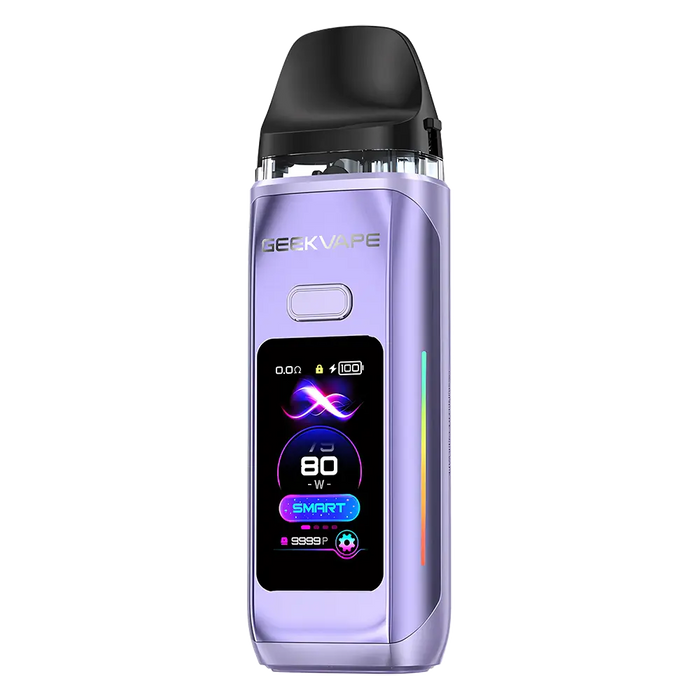 GeekVape Digi Max Pod Kit in Lavender Haze – modern vape device with a sleek grey finish, smart display, and powerful, customizable performance.