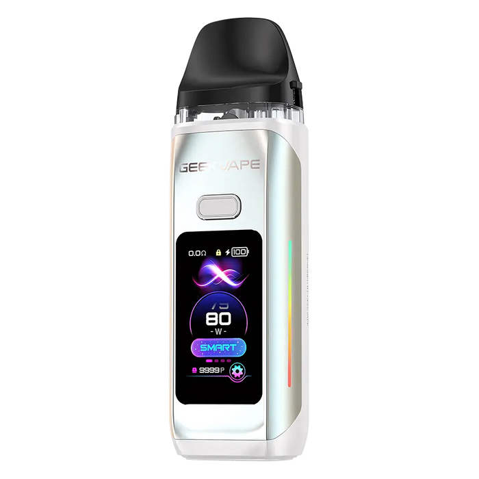 GeekVape Digi Max Pod Kit in Pearl White – modern vape device with a sleek grey finish, smart display, and powerful, customizable performance.