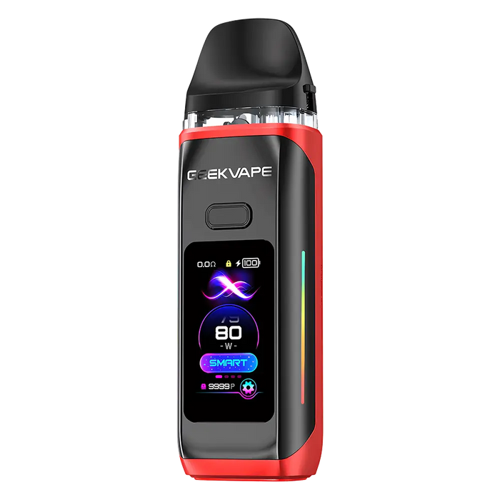 GeekVape Digi Max Pod Kit in Ruby Red – modern vape device with a sleek grey finish, smart display, and powerful, customizable performance.