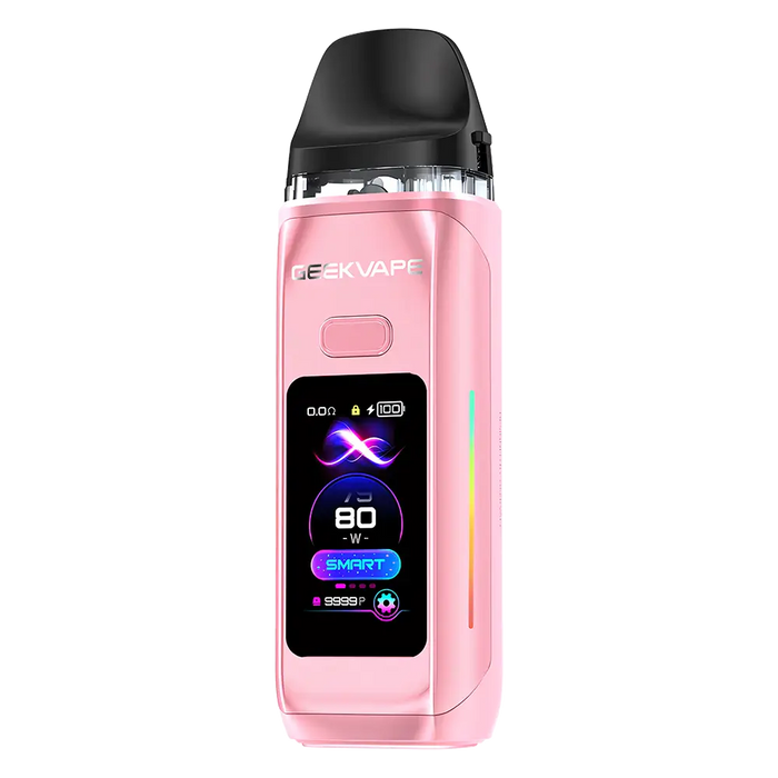 GeekVape Digi Max Pod Kit in Sakura Pink – modern vape device with a sleek grey finish, smart display, and powerful, customizable performance.