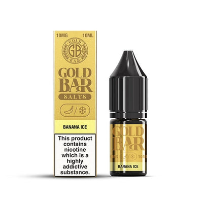Gold Bar Banana Ice Nic Salts E-Liquid 10ml Bottle – Premium Nicotine Salt for MTL Pod Vape Kits