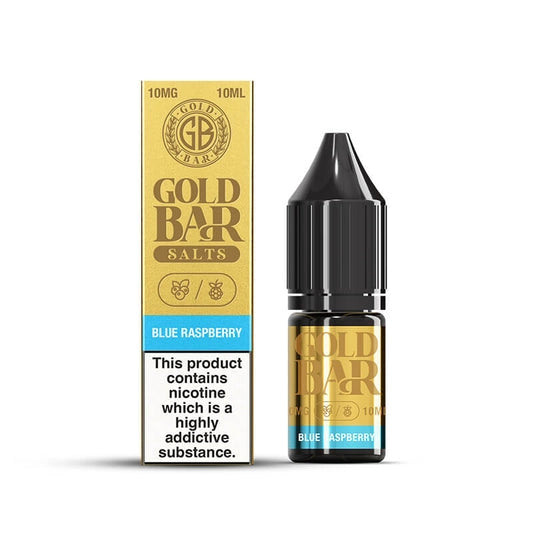 Gold Bar Blue Raspberry Nic Salts E-Liquid 10ml Bottle – Premium Nicotine Salt for MTL Pod Vape Kits