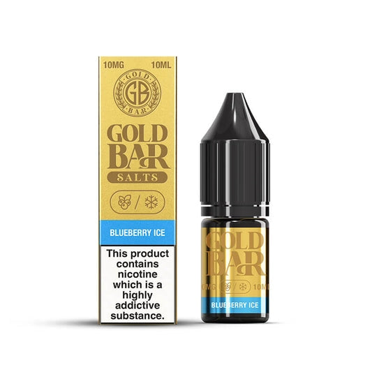 Gold Bar Blueberry Ice Nic Salts E-Liquid 10ml Bottle – Premium Nicotine Salt for MTL Pod Vape Kits