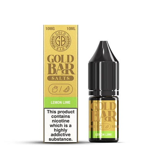 Gold Bar Lemon Lime Nic Salts E-Liquid 10ml Bottle – Premium Nicotine Salt for MTL Pod Vape Kits