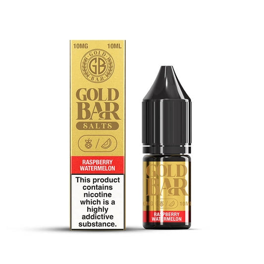 Gold Bar Raspberry Watermelon Nic Salts E-Liquid 10ml Bottle – Premium Nicotine Salt for MTL Pod Vape Kits