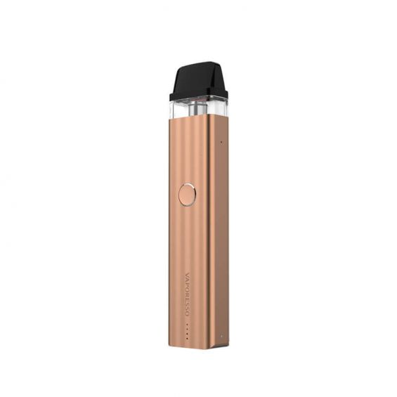 Vaporesso XROS 2 Pod Vape Kit in Gold – sleek and slim pod system with a 1000mAh battery, adjustable airflow, and SSS leak-resistant design for a smooth and customizable MTL vaping experience.
