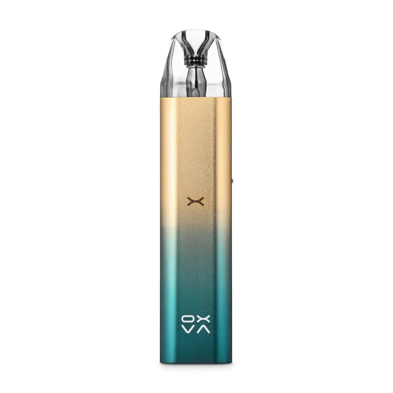 OXVA Xlim SE Pod Kit in Green Gold - a sleek e‑cigarette vape pod with a powerful 900mAh battery and 2ml e‑liquid capacity, offering adjustable airflow and smooth vapor production for a reliable all‑day vaping experience.