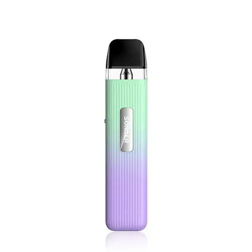 GeekVape Sonder Q Vape Pod Kit in Green Purple – sleek and lightweight pod system with a draw-activated design, adjustable airflow, and consistent performance for smooth MTL vaping.