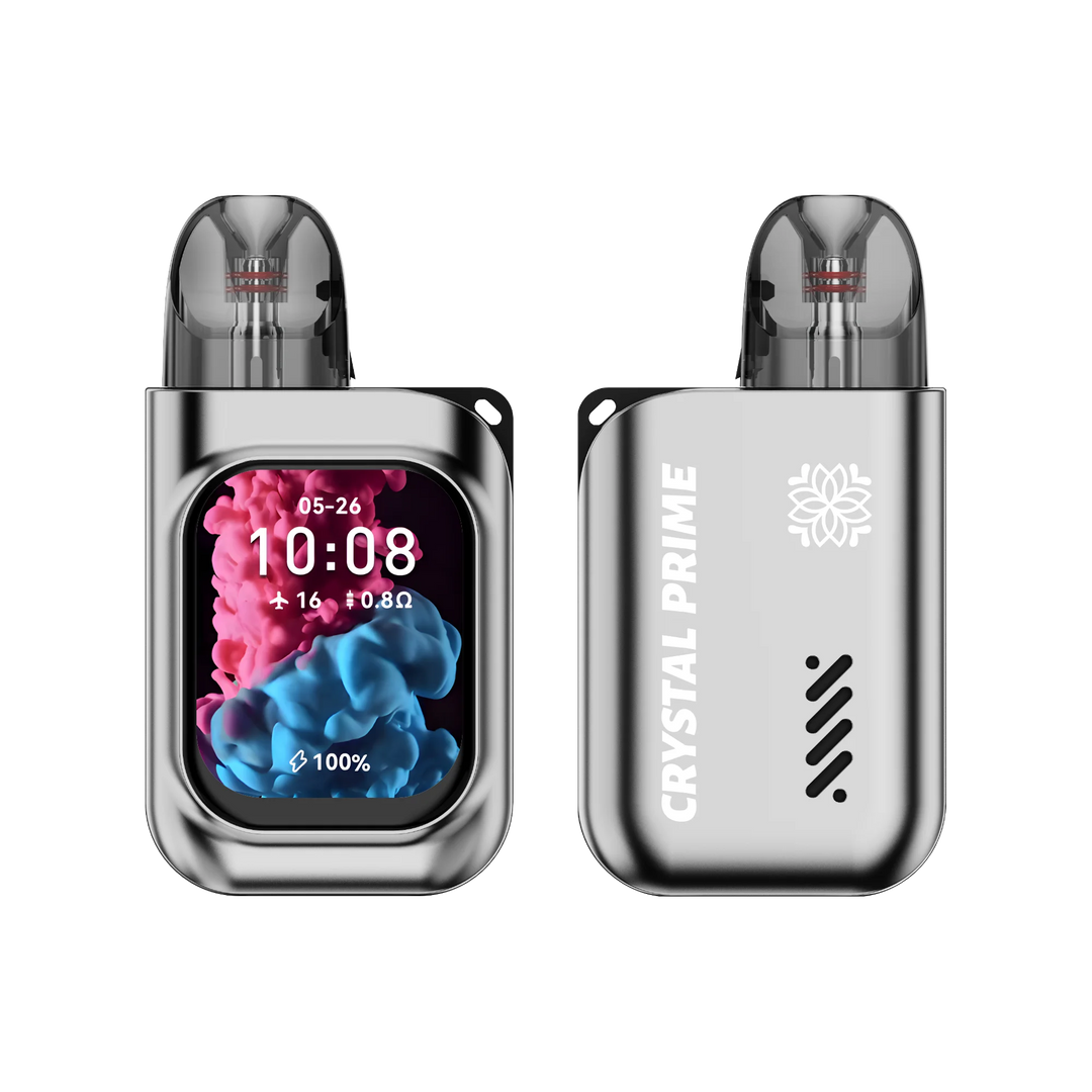 Crystal Prime M3 Smart Pod Vape Kit in Silver – advanced smart vape device with sleek design and smooth performance